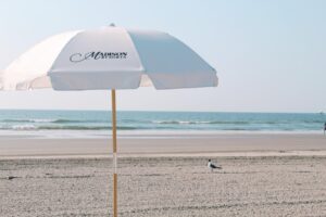 Madison - Wildwood Crest - Ocean Tower Images -Madison Beach Umbrella in the sand at the beach,.
