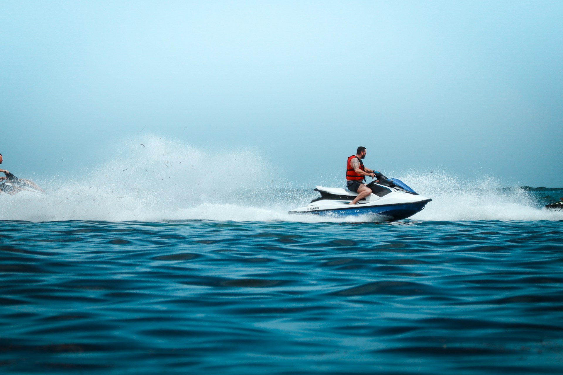 man riding a jetski